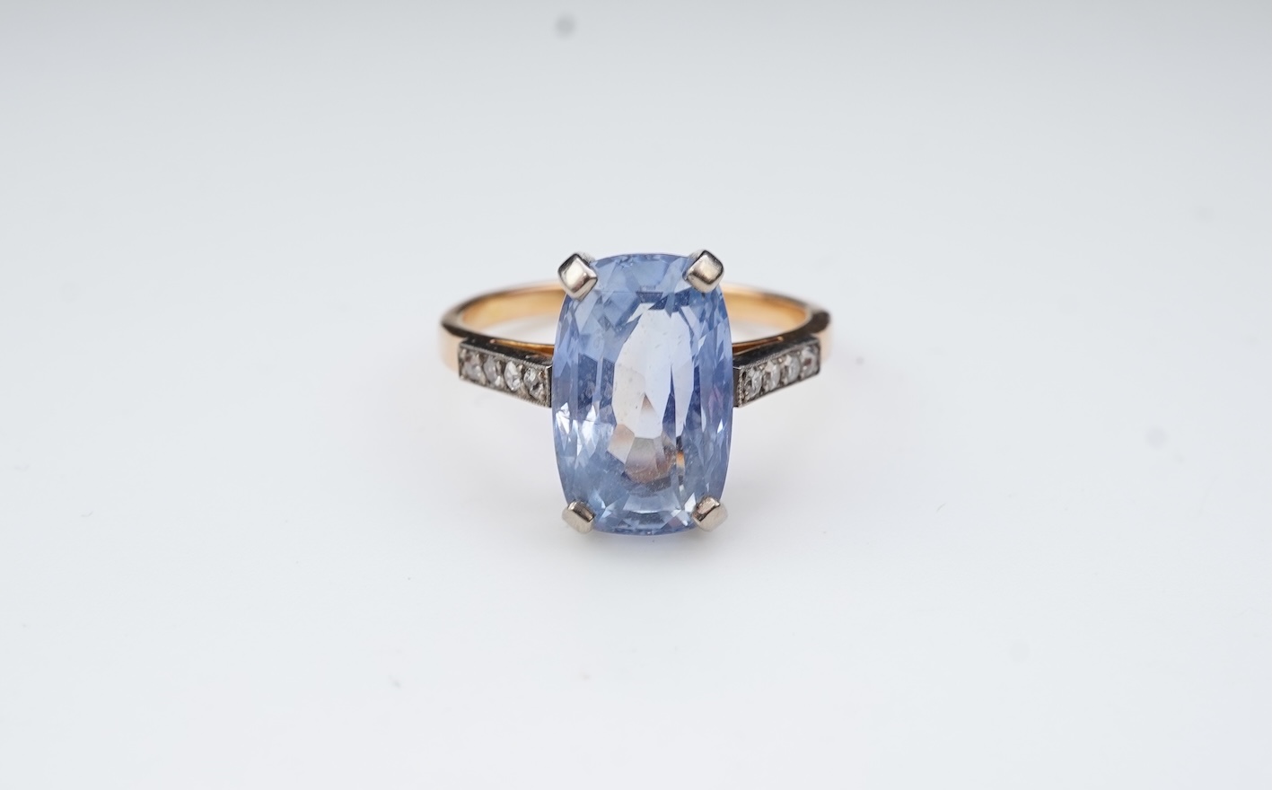 A sapphire and diamond ring, France, first half 20th century